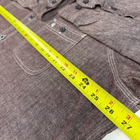 Carhartt Button Down Shirt Mens 2XL Brown Long Sleeve Workwear Cotton EUC - Picture 5 of 9